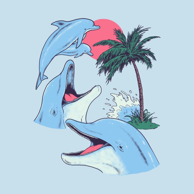 Four Dolphin Palm Tree by Hillary White Rabbit