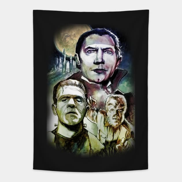 Classic Horror Tapestry by GDanArtist