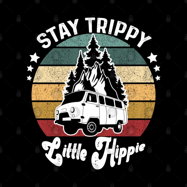 Vintage Retro Stay Trippy Little Hippie Hippies Hippy Gift by Peter smith