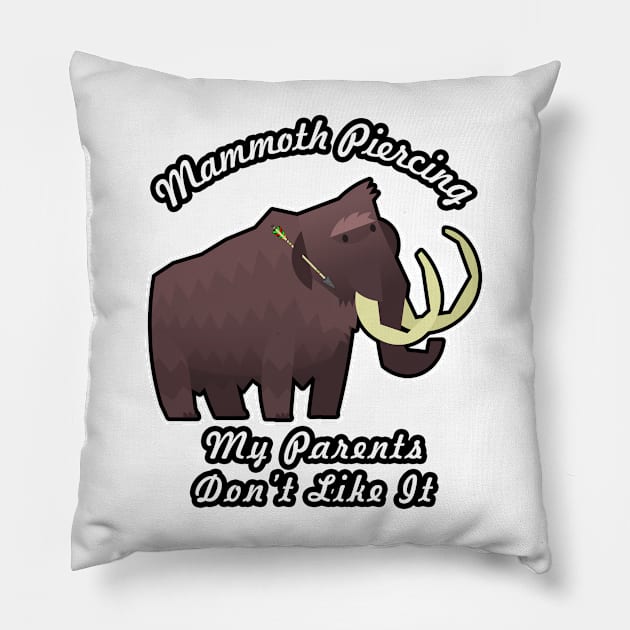 🦖 Rebellious Woolly Mammoth Loves His Mammoth Piercing Pillow by Pixoplanet