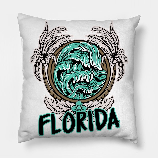 Florida Beaches Pillow by Screamingcat