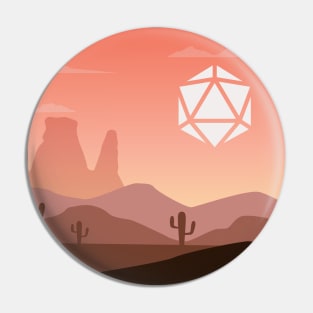 Desert Sunset Polyhedral Dice Sun Tabletop RPG Landscape Pin