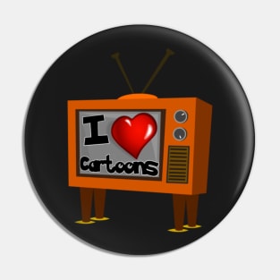 I Love Cartoons Pin