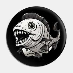 piranha joe Halloween black and white fan art Pin