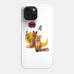 Fox and poppy Phone Case