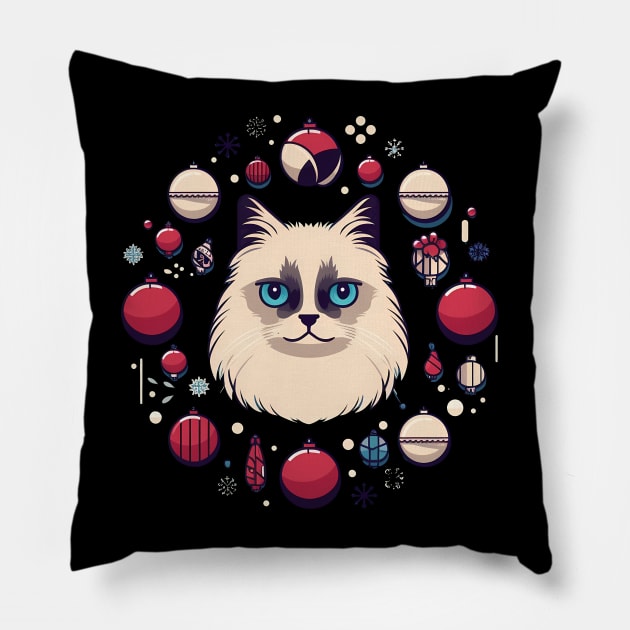 Ragdoll Cat Xmas  Ornament, Love Cats Pillow by dukito