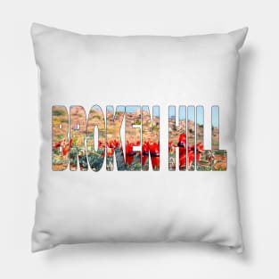 BROKEN HILL - NSW Australia Desert Pea Flowers Pillow