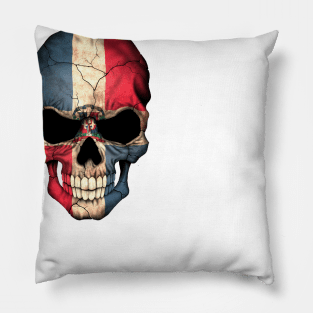 Dominican Flag Skull Pillow