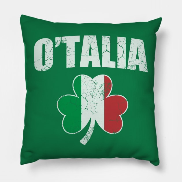 O'Talia Irish Italian Italia Italy Flag Shamrock St Patrick's Day Pillow by E