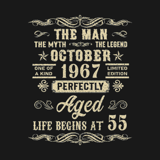 55th Birthday The Man Myth Legend October 1967 T-Shirt