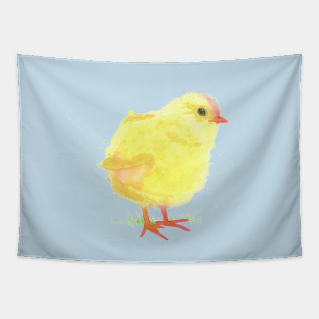 Little Baby Chick - Watercolor Animal Illustration (Spring Collection) Tapestry by FishWithATopHat