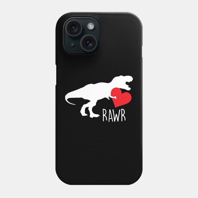 Rawr T-Rex Dinosaur Heart Love Valentine's Day Phone Case by theperfectpresents