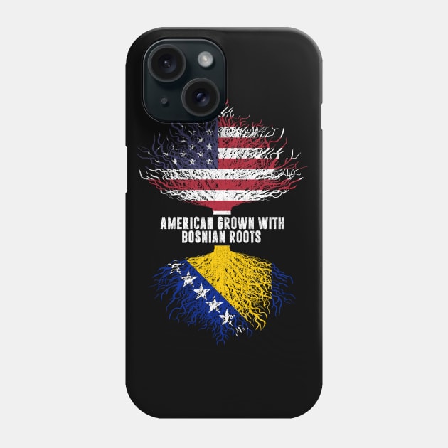 American Grown with Bosnian Roots USA Flag Phone Case by silvercoin