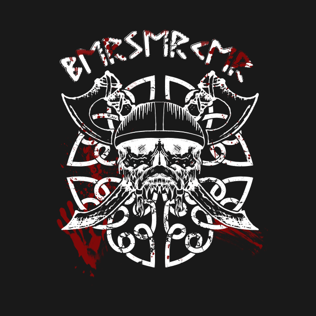 Bloody Warrior Viking Skull, norse by Lenny241