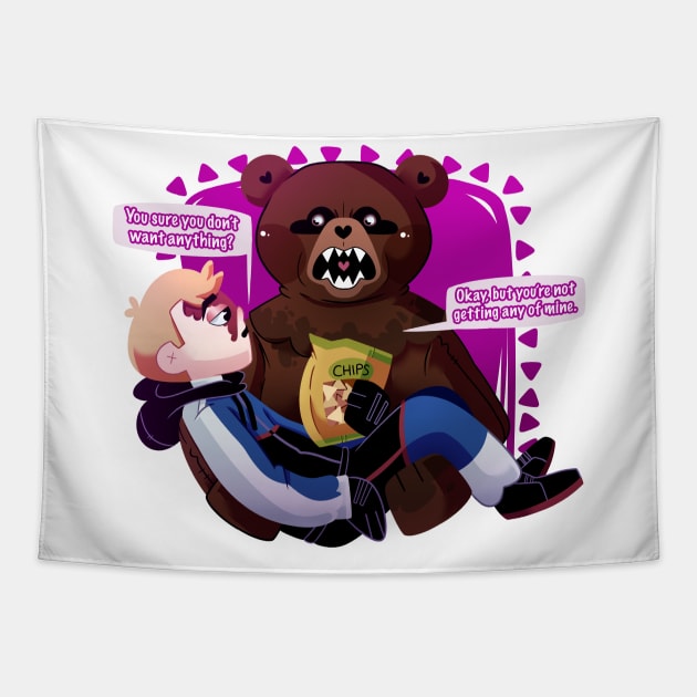 Scare Bear + Hank Tapestry by scribblekisses