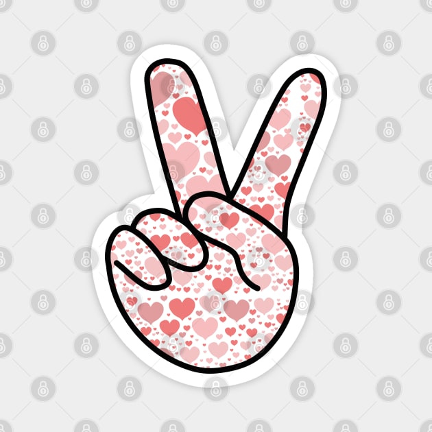 V Sign Hearts Magnet by DiegoCarvalho