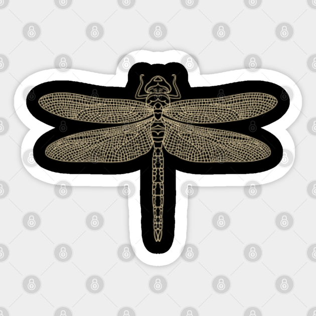 Vintage line dragonfly. - Vintage - Sticker