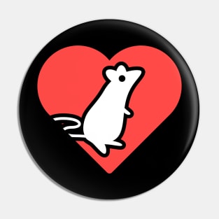 Heart And Pet Rat | Cute Funny Gift Pin