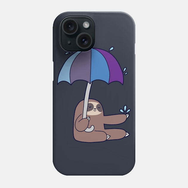 Sloth Rain Umbrella Phone Case by saradaboru