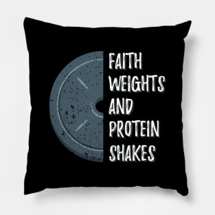 Weight Lifting Protein Shake Fitness Lover Gift Pillow