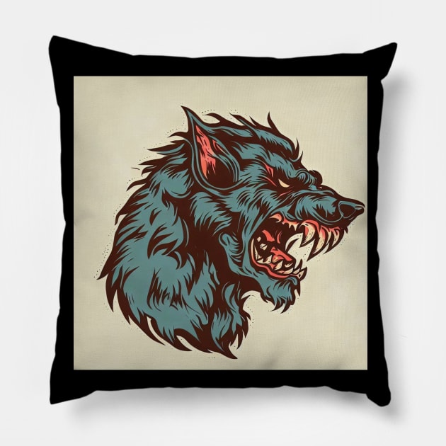 WEREWOLF Pillow by abovetheundergroundbrand