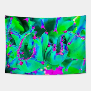 Green cactus in pastel abstract Tapestry