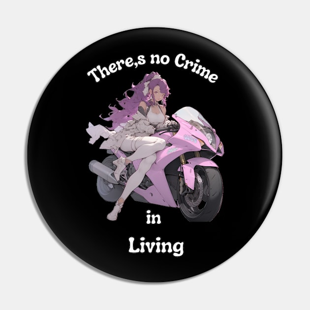 Motorcycle Anime Biker Girl Pin by stickercuffs