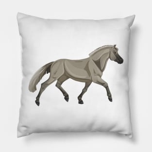 Fjord Pony trotting in the Autumn Sunset Pillow