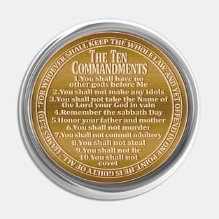 The Ten Commandments golden coin Pin