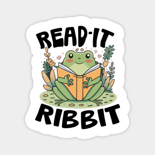 Read It Ribbit - For Frog Book Reading Lovers Magnet