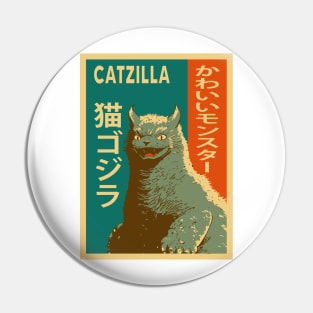 Catzilla. Cute monster Pin
