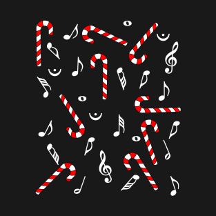 Candy Cane Music Notes T-Shirt