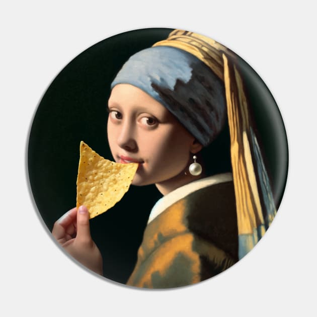 Pearl Earring Tortilla Chip Fiesta Tee - National Tortilla Chip Day Pin by Edd Paint Something