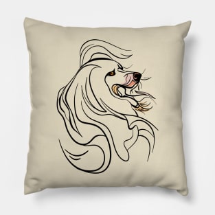 Dog lineart Samoyed Pillow