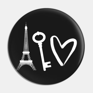 Paris holds the key to your heart Pin