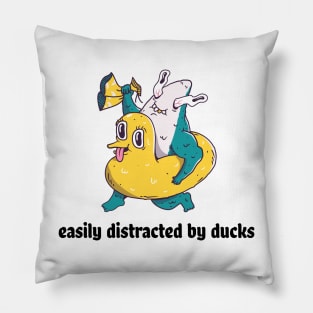Easily distracted by ducks Pillow