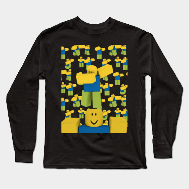 Roblox Dabbing Dancing Dab Noob Roblox Long Sleeve T Shirt Teepublic - roblox shirt noob