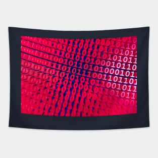 Binary Numbers, Computer Talk, Red And Blue Tapestry