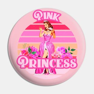 Pink Aesthetic: Pink Princess, Pink Kawaii Roses, Pink Lover, Pink Vintage Retro Sunset Pin