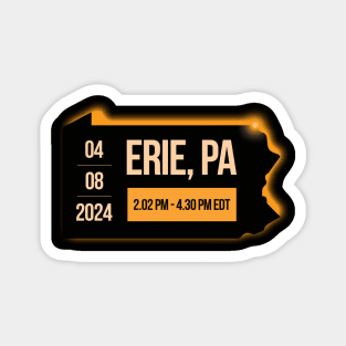 Eclipse 2024 - Pennsylvania State Erie PA USA Magnet
