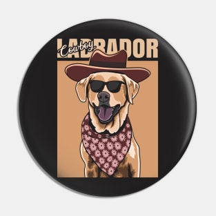 Yellow Cowboy Labrador Pin