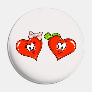 Boy and Girl Hearts Pin