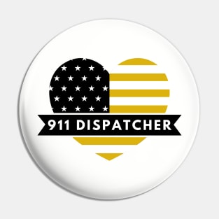 Dispatcher Heart for 911 Police First Responders Pin