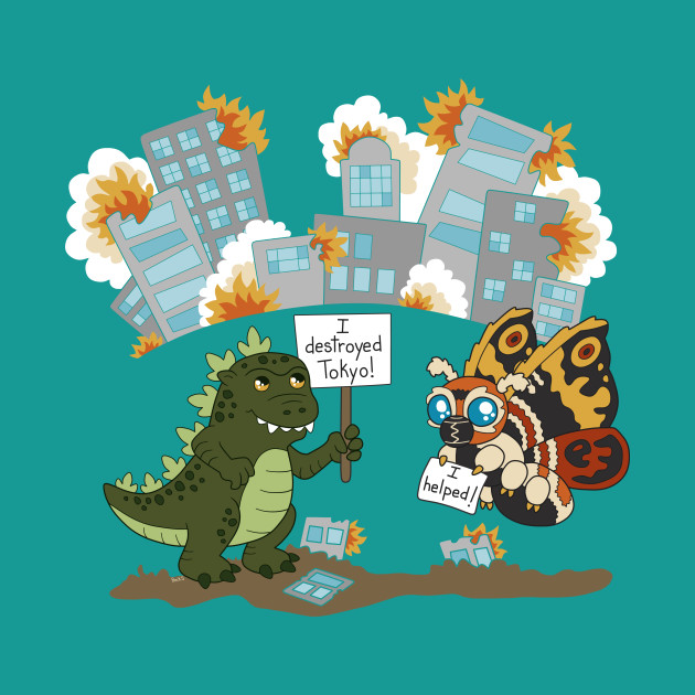 Bad Godzilla and Mothra - Godzilla - Mask | TeePublic