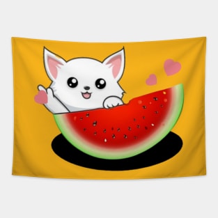 Cat on a Watermelon Tapestry