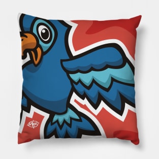 Little Blue Parrot Pillow