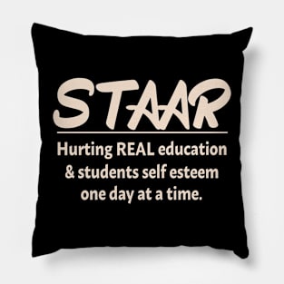 STAAR Hurting Real Education & Students c One Day At a Time Pillow