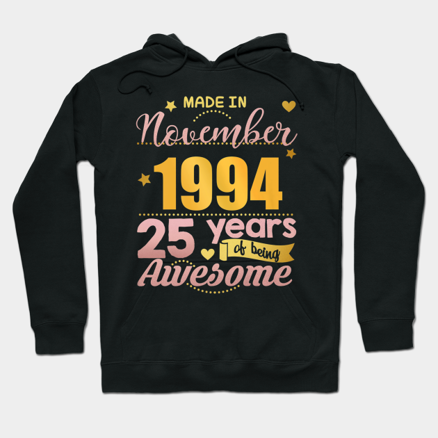 Birthday Gift For 25 Year Old Daughter 25Th Birthday November Women Gift 25 Year Old Daughter - 25Th Birthday November Women Gift 25 Yr - Hoodie | Teepublic