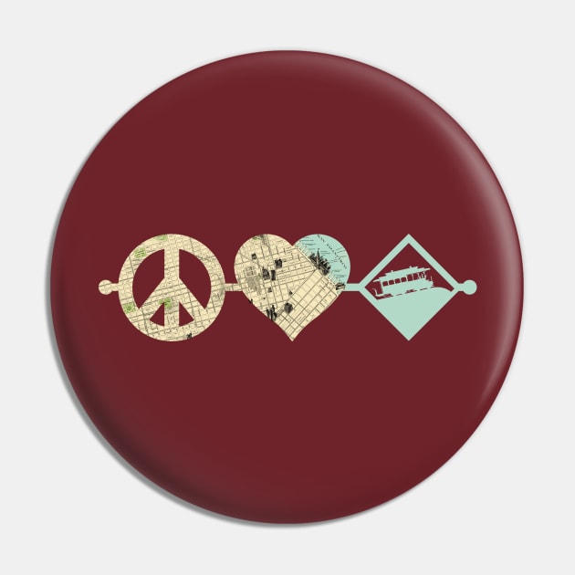 Peace Love San Francisco Cable Car Pin by tsd-fashion