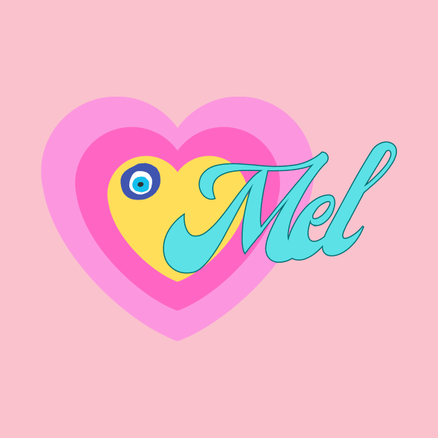 Mel in Colorful Heart Illustration by jetartdesign